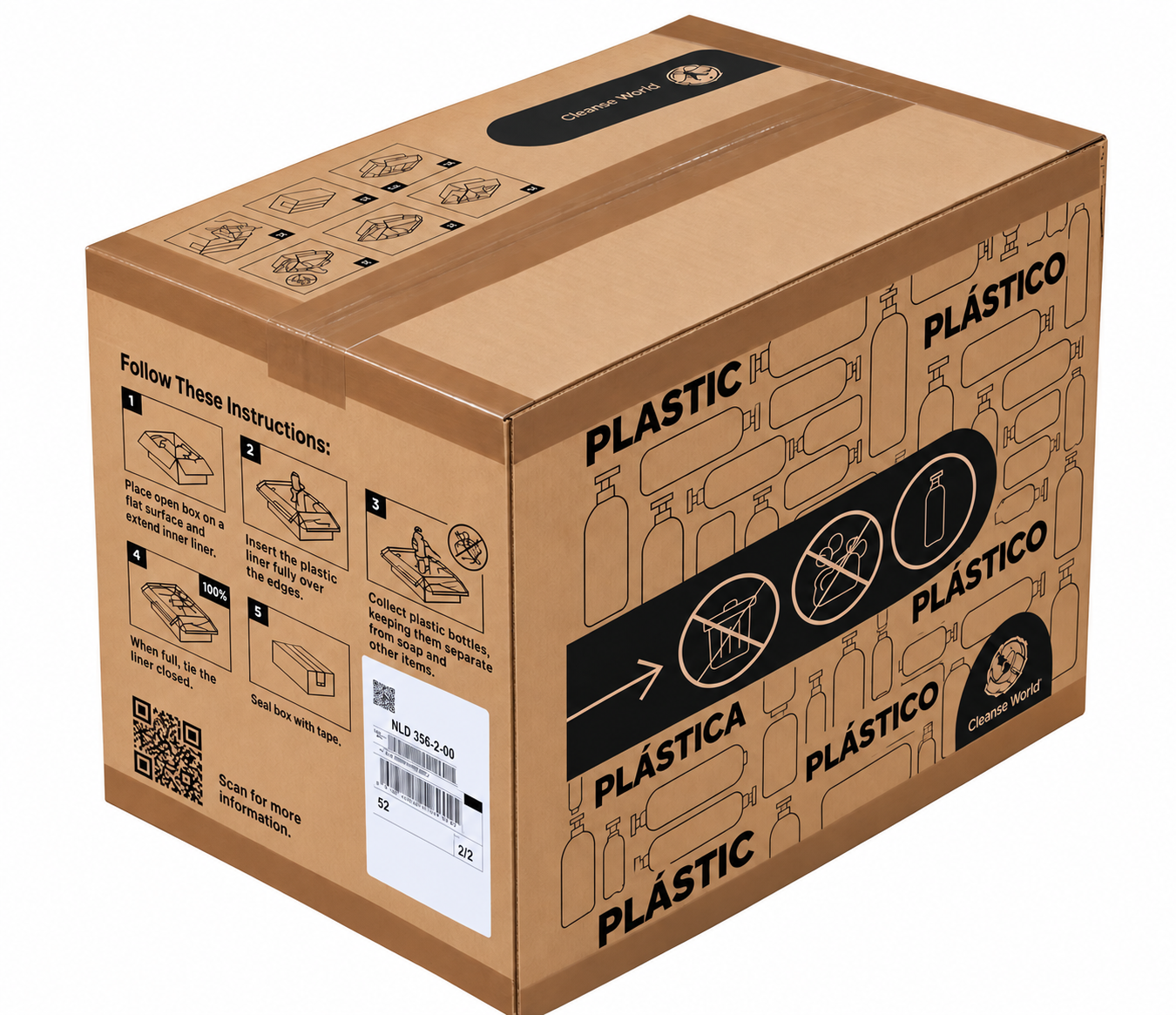 Closed brown plastic collection box